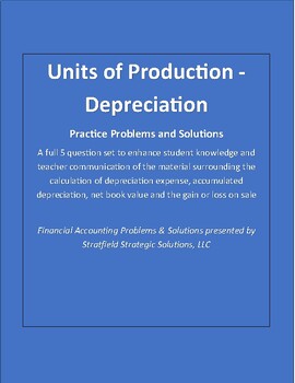 Preview of Units of Production Depreciation Accounting Problems with Solutions