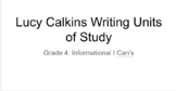 Units of Study- Grade 4-Information I Can Statements