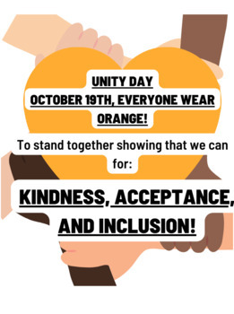 Preview of Unity Day (Courage, Kindness, and Tolerance) Coloring Sheet