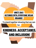 Unity Day (Courage, Kindness, and Tolerance) Coloring Sheet