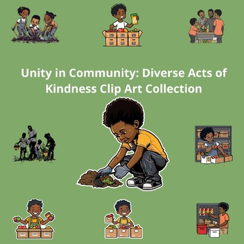 Preview of Unity in Community: Diverse Acts of Kindness Clip Art Collection