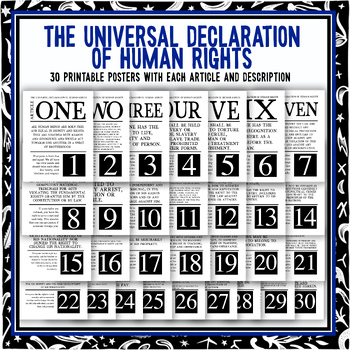 Preview of Universal Declaration of Human Rights Bulletin Board Set | UDHR Month Posters