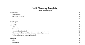 Preview of Universal Design for Learning Aligned ELA Unit Planner 