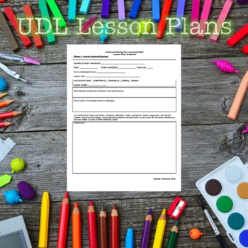 Universal Design for Learning Lesson Plan Template by Hilari Willdrick