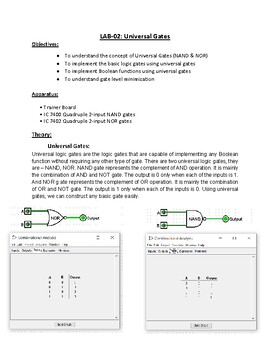 Preview of Universal Gate-CSE231L_Electrical & Computer Engineering LAB REPORT