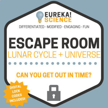 Preview of Lunar Cycle (Moon Phases) and Universe Science Escape Room - Breakout Room