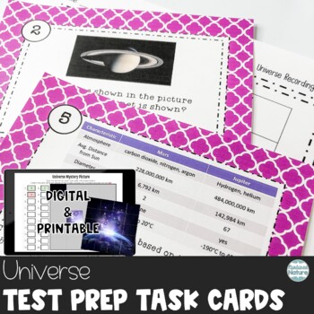 Preview of Universe Science Review Test Prep Task Cards – Planets in Solar System