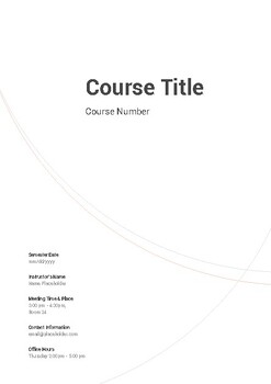 Preview of University Syllabus Template