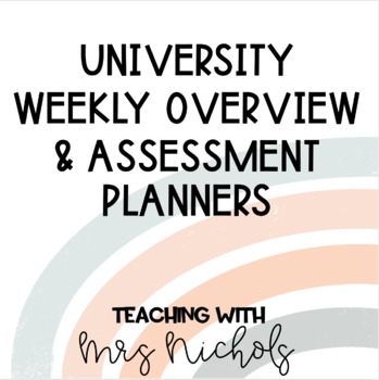 Preview of University Weekly Overview & Assessment Planners | Editable