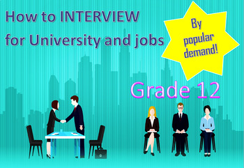 Preview of University entrance interview and job interview psychology PowerPoint / w/s+game