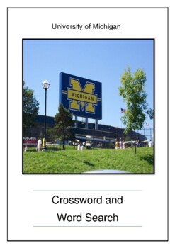 University of Michigan Wolverines Crossword Puzzle and Word Search