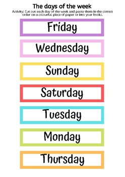 Unjumble The Days Of The Week Free Printable Activity By Thinking Aloud