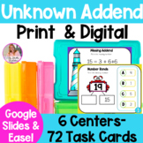 Unknown Addend Math Problems | 6 Centers | Digital and Pri