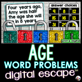 Unknown Age Word Problems Digital Math Escape Room Activity