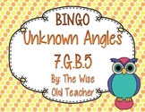 Unknown Angles Bingo Game PPT with Blank Bingo Card 7.G.B.5