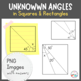Unknown Angles in Squares and Rectangles - Clipart PNG Images