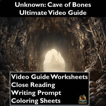 Preview of Unknown: Cave of Bones Movie Guide: Worksheets, Reading, Coloring, & More!