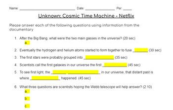 Preview of Unknown: Cosmic Time Machine Questions