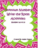 Unknown Numbers Write the Room (sums to 10)
