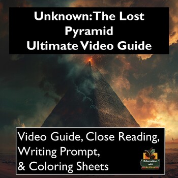 Preview of Unknown: The Lost Pyramid Video Guide: Worksheets, Coloring, Reading, & More!