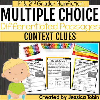 Preview of Context Clues Differentiated Reading Passages 1st 2nd Grade Multiple Choice