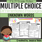 Unknown Words Multiple Choice Passages - 1st and 2nd Grade