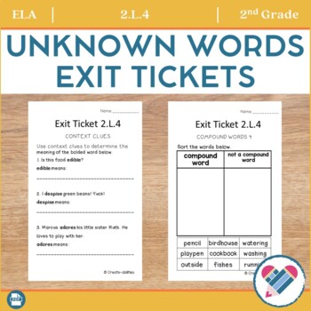 Preview of Unknown and Multiple Meaning Words Exit Tickets 2.L.4