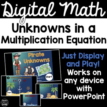 Preview of Unknowns in a Multiplication Equation 3.OA.4 - Digital Math Game