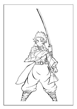 Cute Tanjiro Coloring Pages - Free Printable Coloring Pages