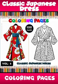 Preview of Unleash Your Inner Kimono Artist: 100 New Designs Await in Coloring Vol. 6