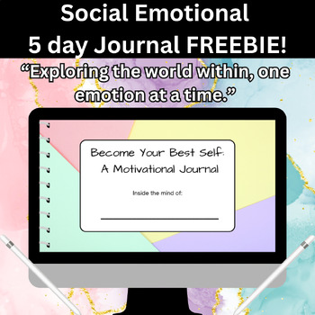 Preview of Unleash the Power Within! Free 5 Day SEL Journal Pages for Students!