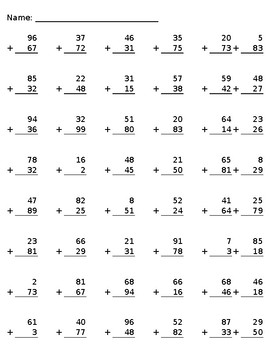 Unlimited Addition/Subtraction Worksheets (Grades 1-3) Excel File