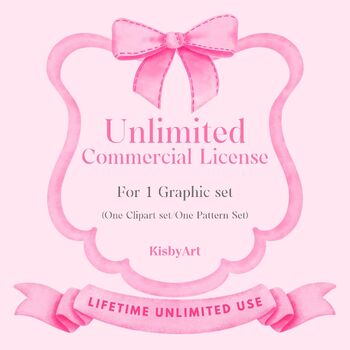 Preview of Unlimited Commercial Use License for 1 Clipart Listing ( ONE Graphics set )