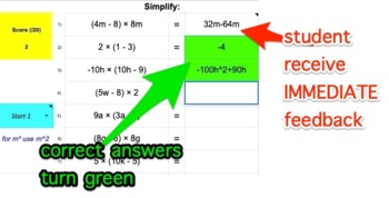 Preview of Unlimited Monomial, Binomial Multiplication & Exponent Law Practice