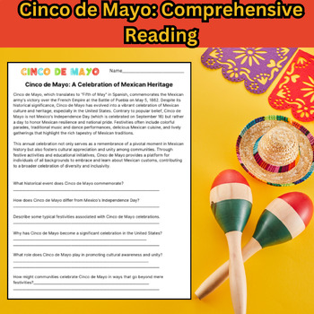 Preview of Unlock Fun Facts with Our Cinco de Mayo Reading Worksheet!