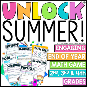 Preview of Unlock Summer | End of Year Math Games | Editable Challenges | Digital