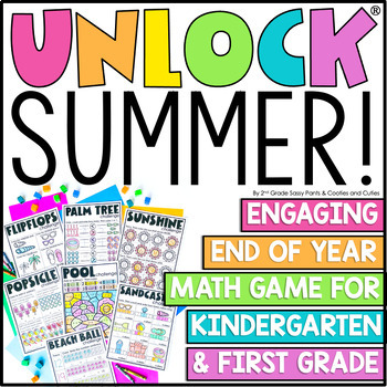 Preview of Unlock Summer K1 - End of Year Math Game for Kindergarten and 1st Grade