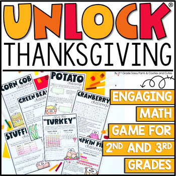 Preview of Unlock Thanksgiving | Thanksgiving | Math Games | Editable Challenges