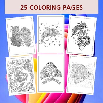 Unlock Tranquility: Printable Zentangle Fish Coloring Pages for Mindful ...