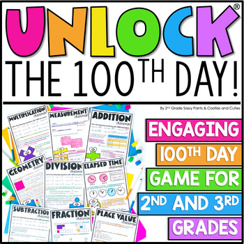 Preview of Unlock the 100th Day | 100th Day of School | Math Games | Editable Challenges