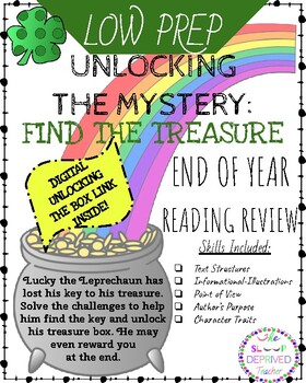 Preview of March Digital Unlocking the Mystery - Escape: Reading Review - 3rd