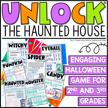 Preview of Unlock the Haunted House | Halloween | Math Games | Editable Challenges