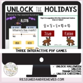 Unlock the Holidays Math Games