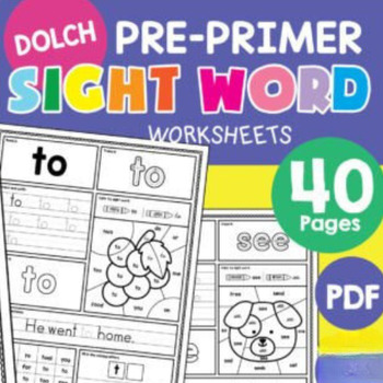 Preview of Unlock the Magic of Reading with Pre-Primer Dolch Sight Words Worksheets!