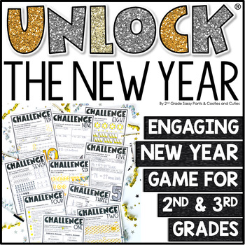 Preview of Unlock the New Year! - Digital Math Challenges - Editable Game