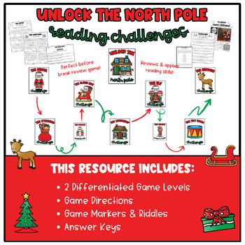 Preview of Unlock the North Pole Reading Challenge | Reading Review | Reading Strategies