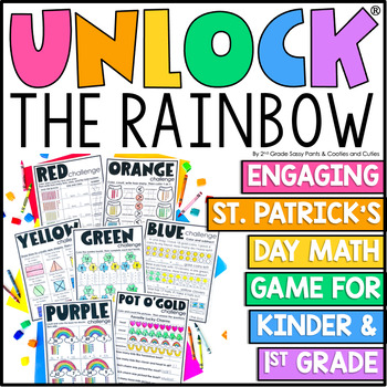 Preview of Unlock the Rainbow K1 - St. Patrick's Day Math Game for Kindergarten and 1st