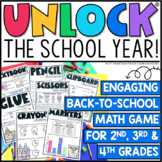 Unlock the School Year | Editable Math Game | Back to School Escape Room