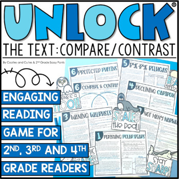 Preview of Unlock the Text Compare Contrast | Reading Games | Nonfiction Games