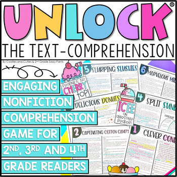 Preview of Unlock the Text Sweets | Nonfiction Comprehension | Reading Games | DIGITAL